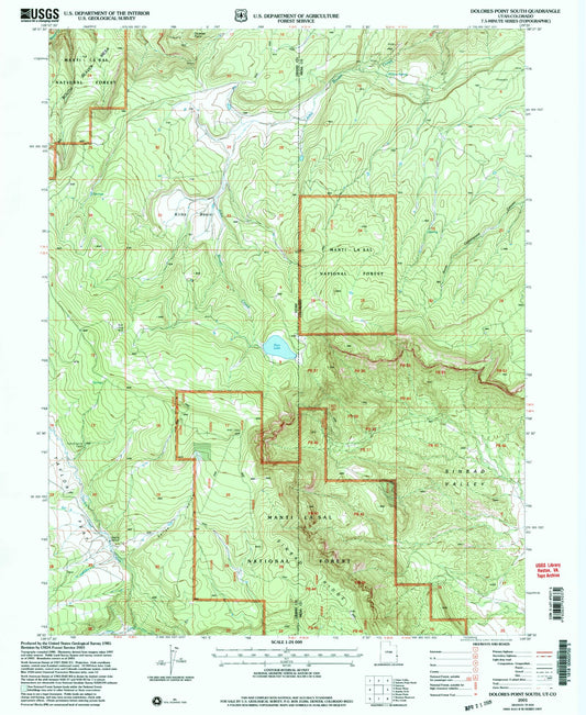Classic USGS Dolores Point South Colorado 7.5'x7.5' Topo Map Image
