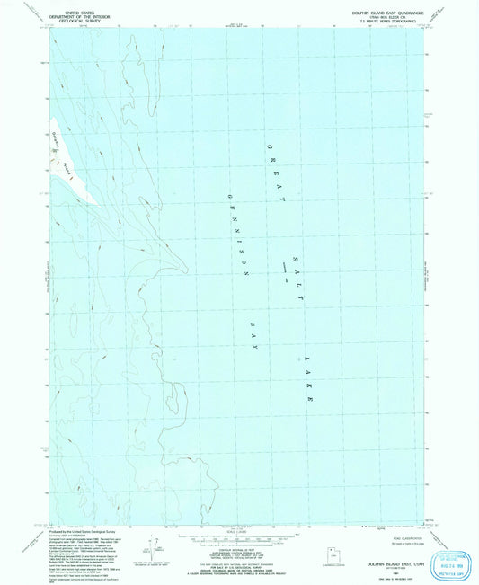 Classic USGS Dolphin Island East Utah 7.5'x7.5' Topo Map Image