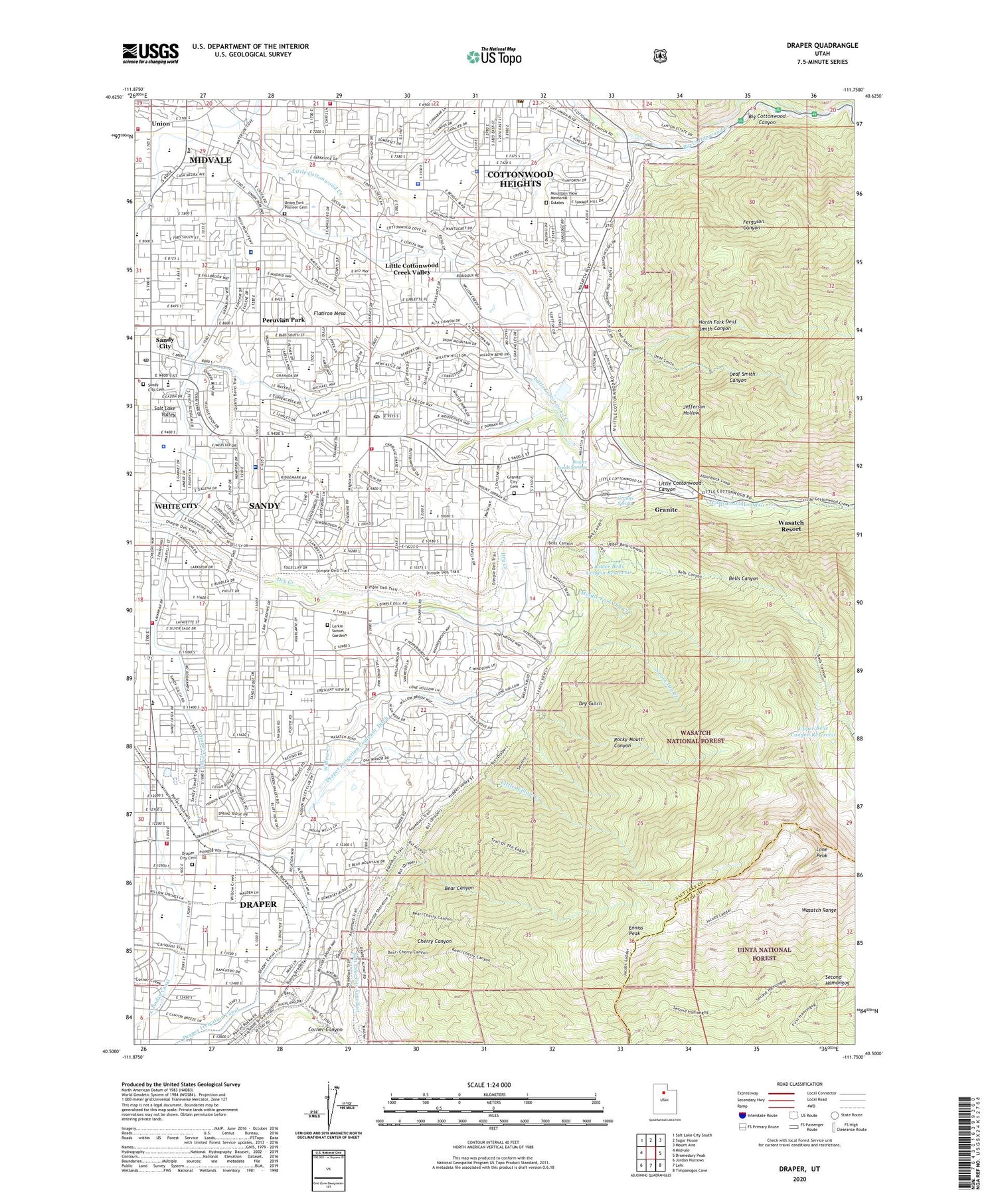 Draper Utah US Topo Map Image