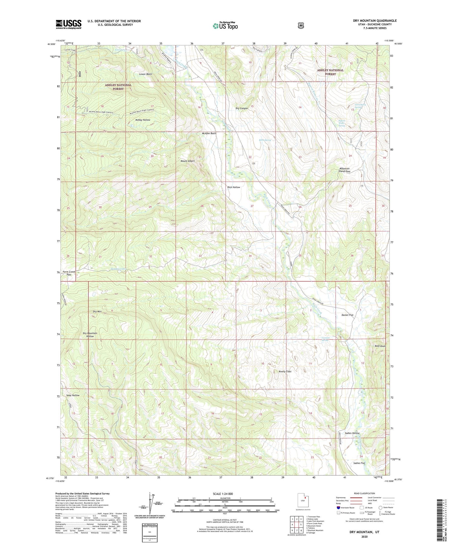 Dry Mountain Utah US Topo Map Image