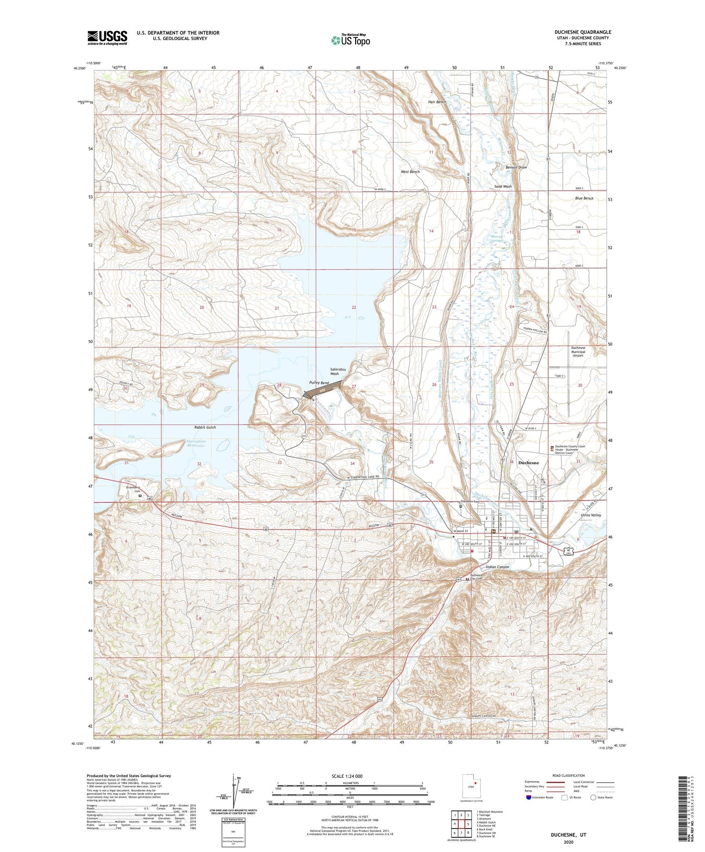 Duchesne Utah US Topo Map Image