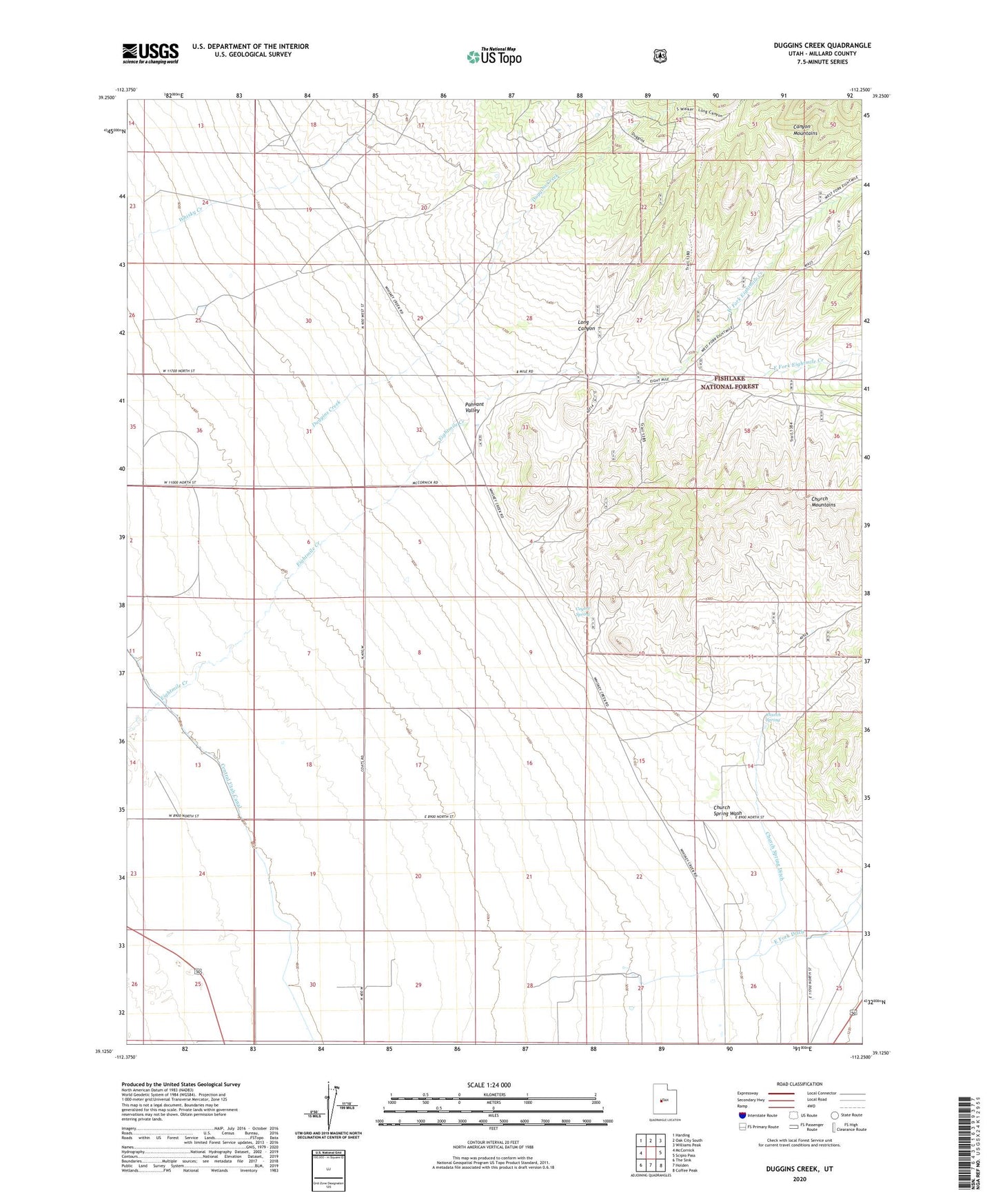 Duggins Creek Utah US Topo Map Image