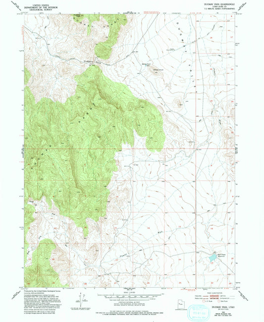 Classic USGS Dugway Pass Utah 7.5'x7.5' Topo Map Image