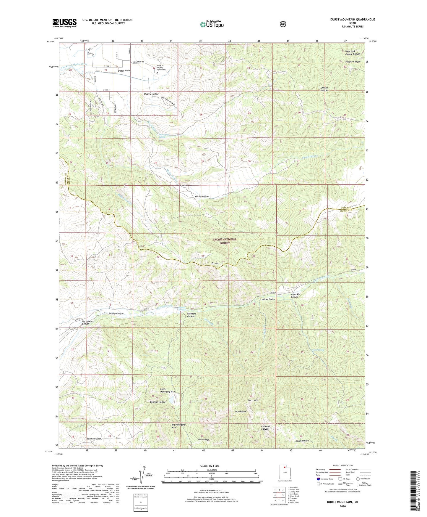 Durst Mountain Utah US Topo Map Image
