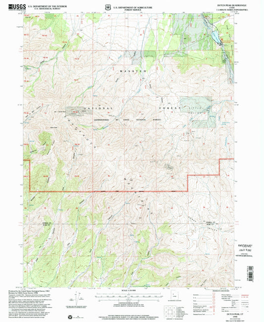 Classic USGS Dutch Peak Utah 7.5'x7.5' Topo Map Image