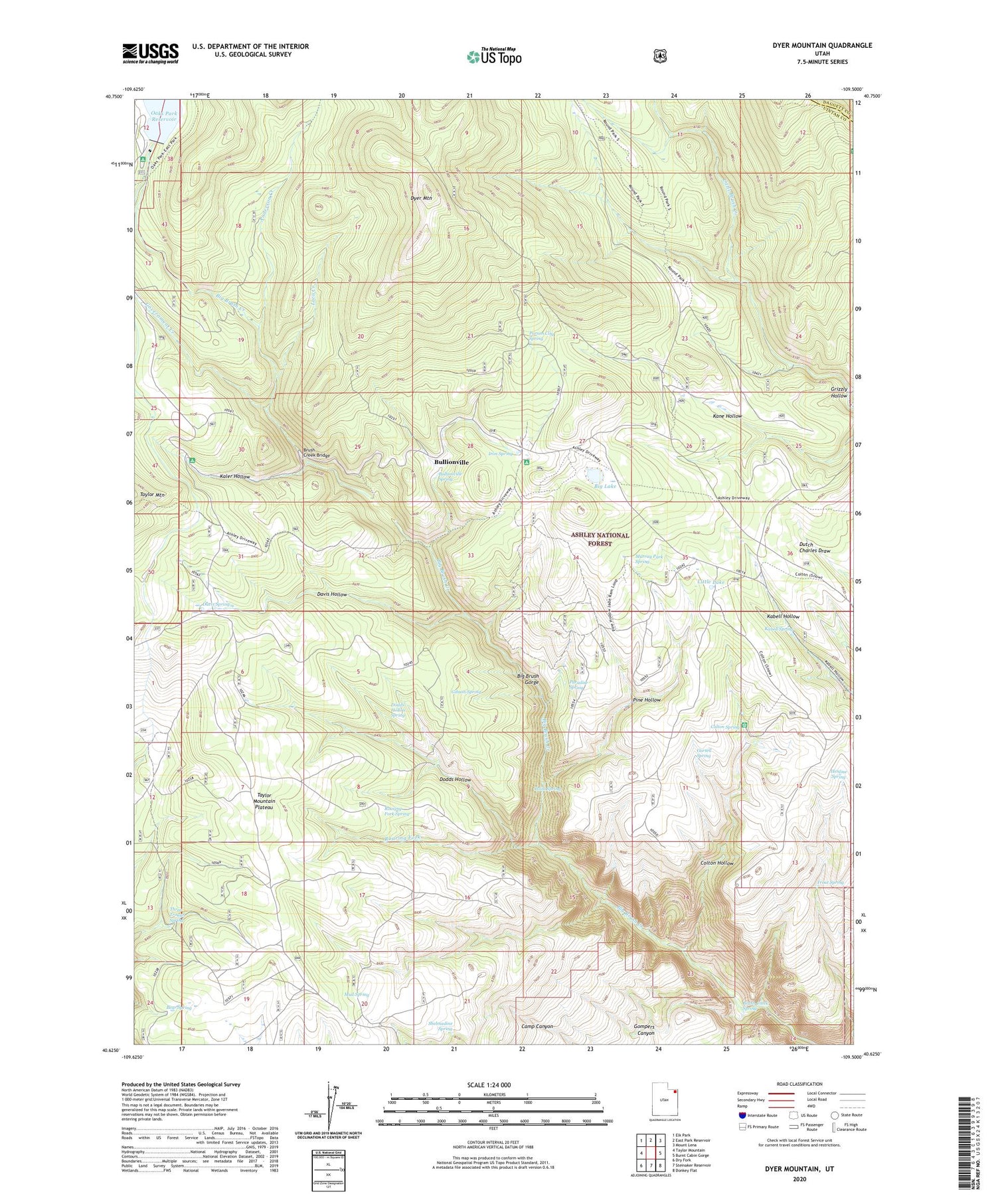 Dyer Mountain Utah US Topo Map Image