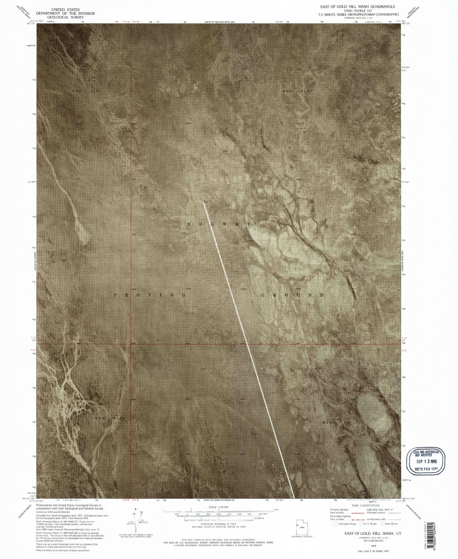 Classic USGS East of Gold Hill Wash Utah 7.5'x7.5' Topo Map Image