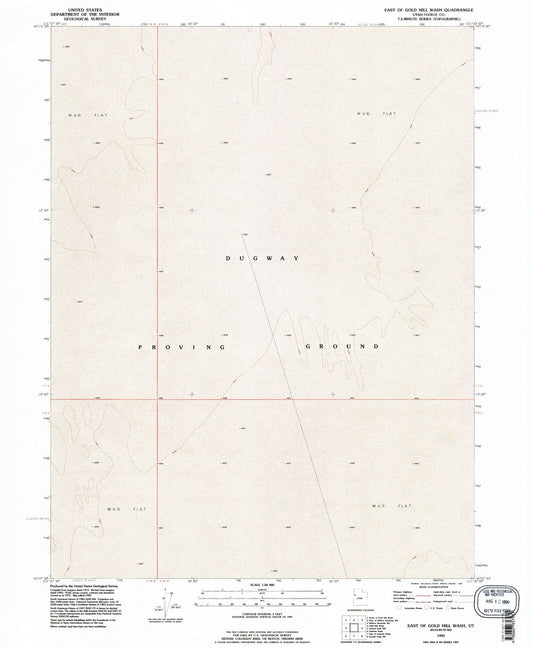 Classic USGS East of Gold Hill Wash Utah 7.5'x7.5' Topo Map Image