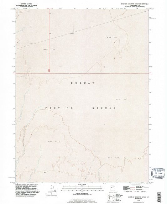 Classic USGS East of Goshute Wash Utah 7.5'x7.5' Topo Map Image