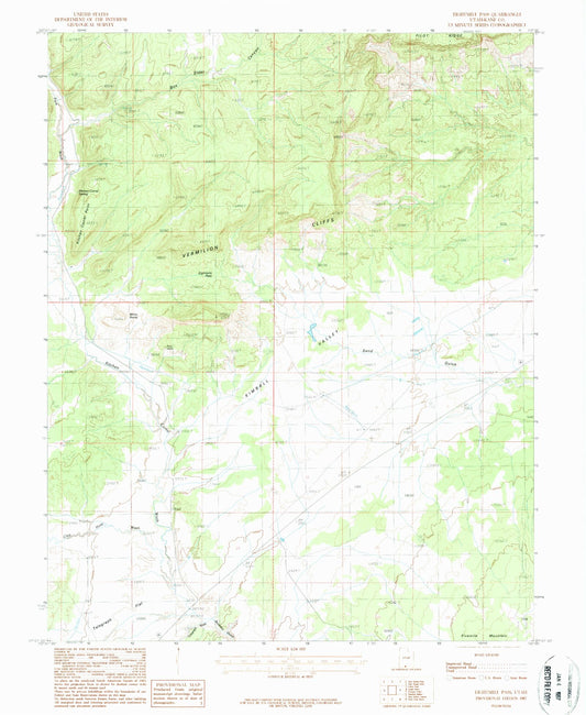 Classic USGS Eightmile Pass Utah 7.5'x7.5' Topo Map Image