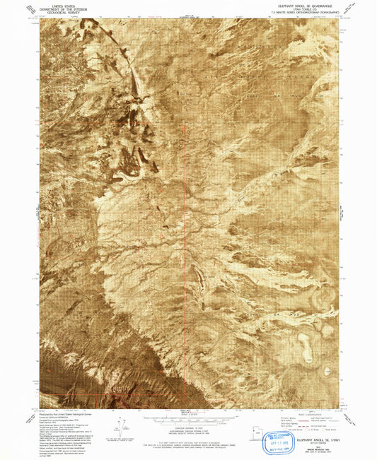 Classic USGS Elephant Knoll SE Utah 7.5'x7.5' Topo Map Image
