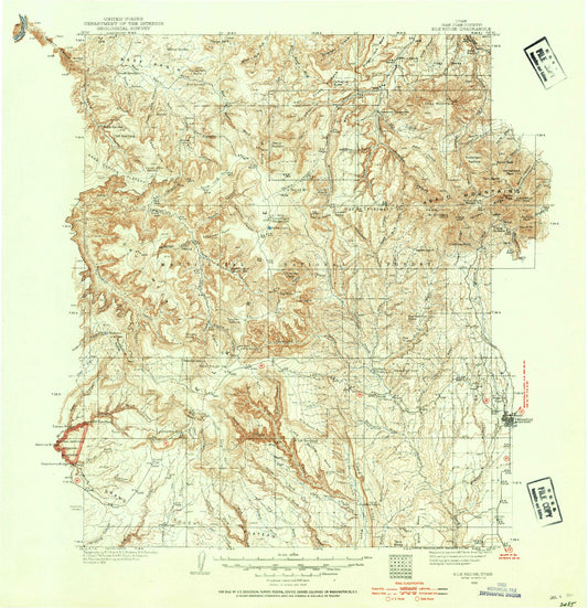 Historic 1935 Elk Ridge Utah 30'x30' Topo Map Image
