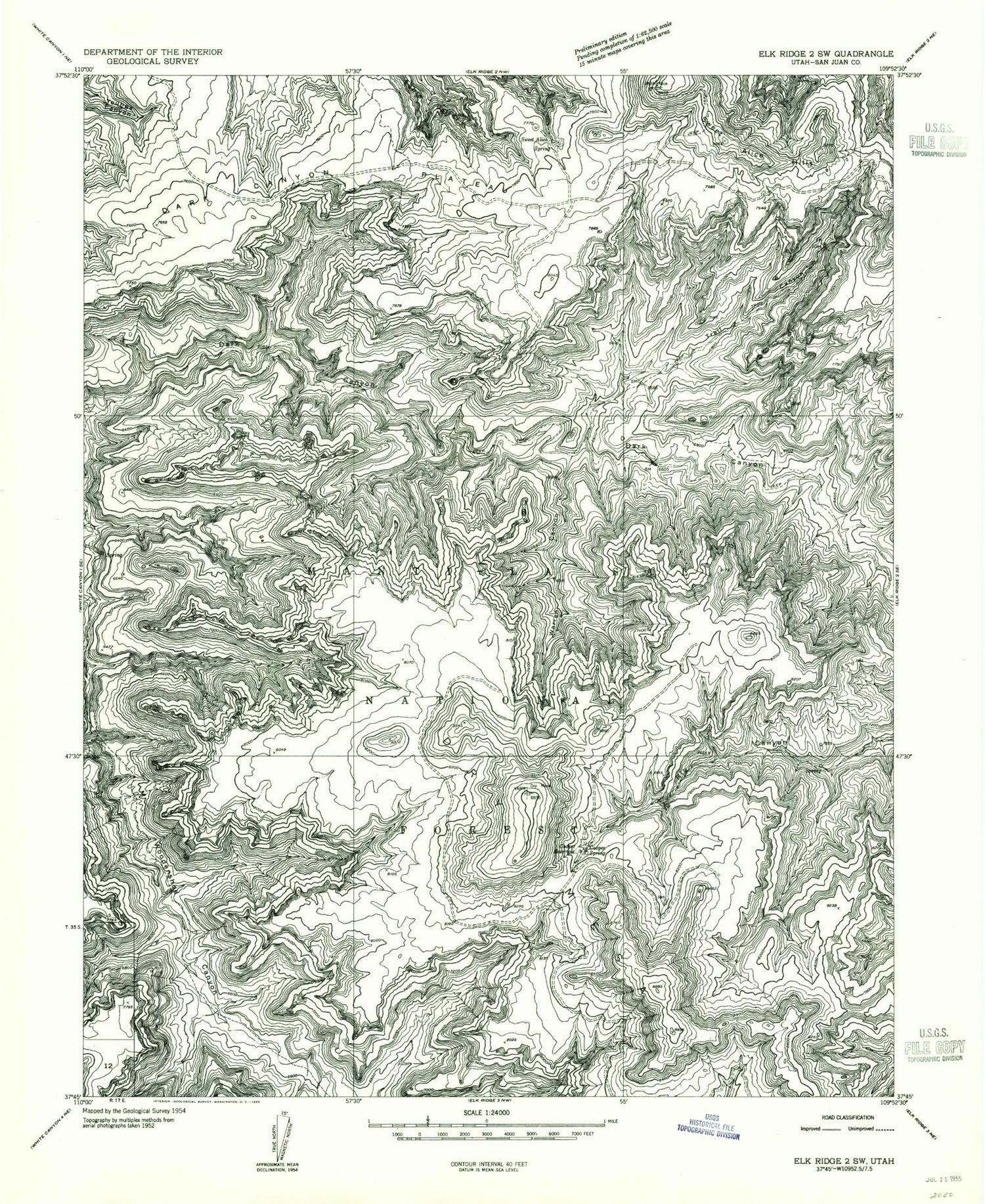 Classic USGS Warren Canyon Utah 7.5'x7.5' Topo Map Image