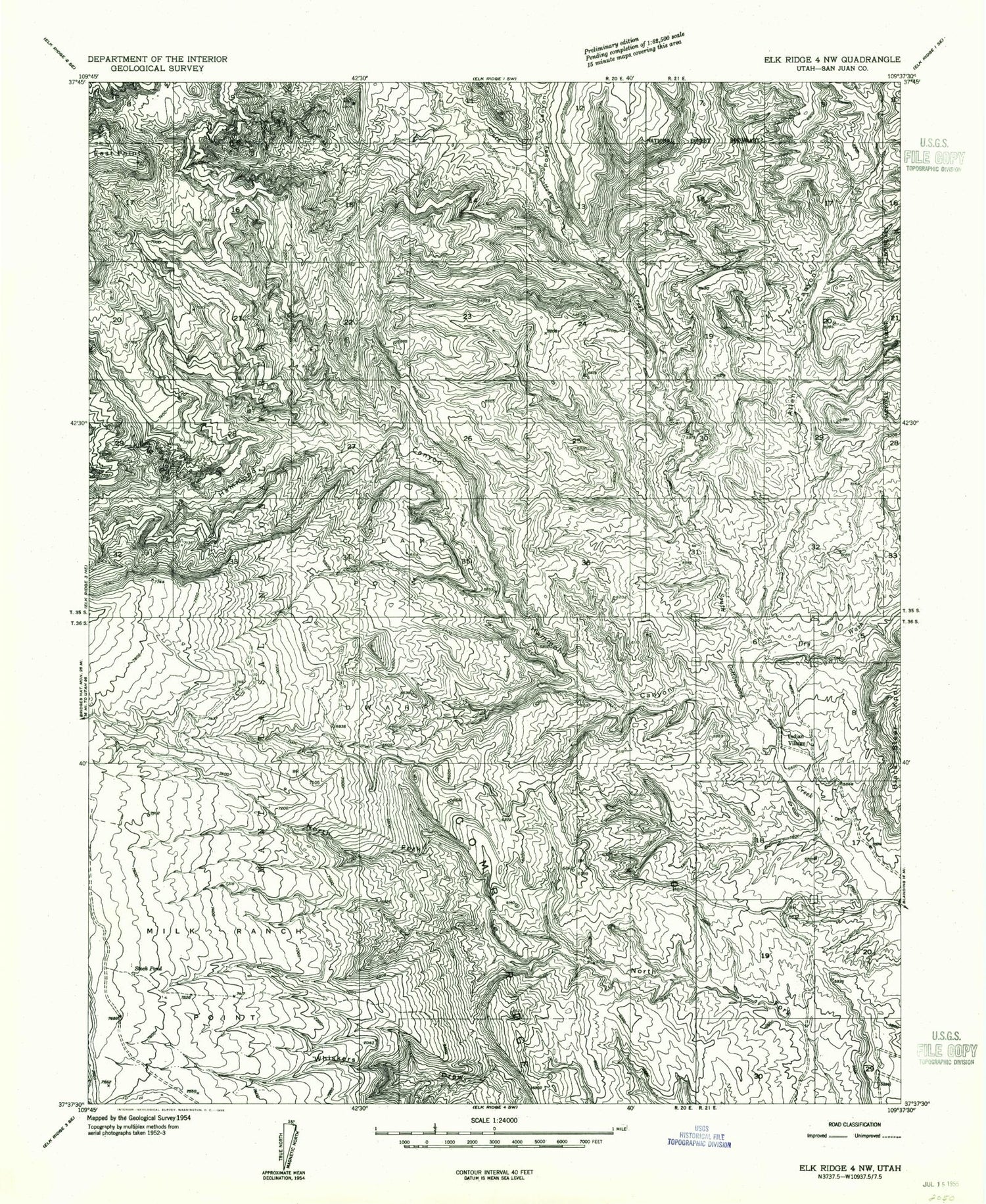 Classic USGS Cream Pots Utah 7.5'x7.5' Topo Map Image