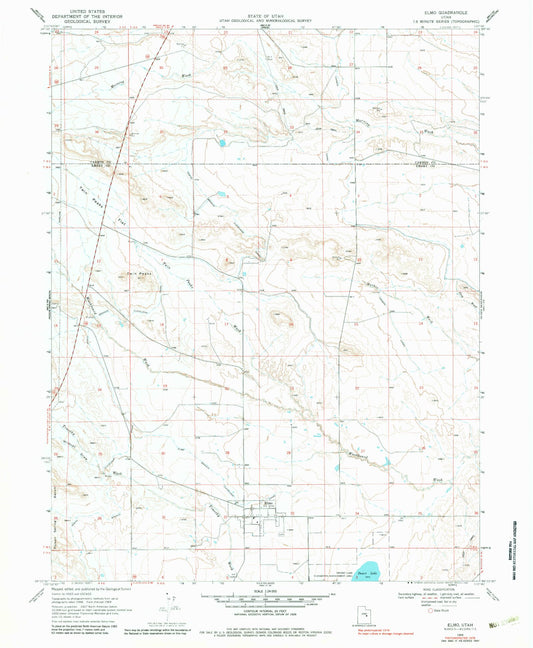 Classic USGS Elmo Utah 7.5'x7.5' Topo Map Image