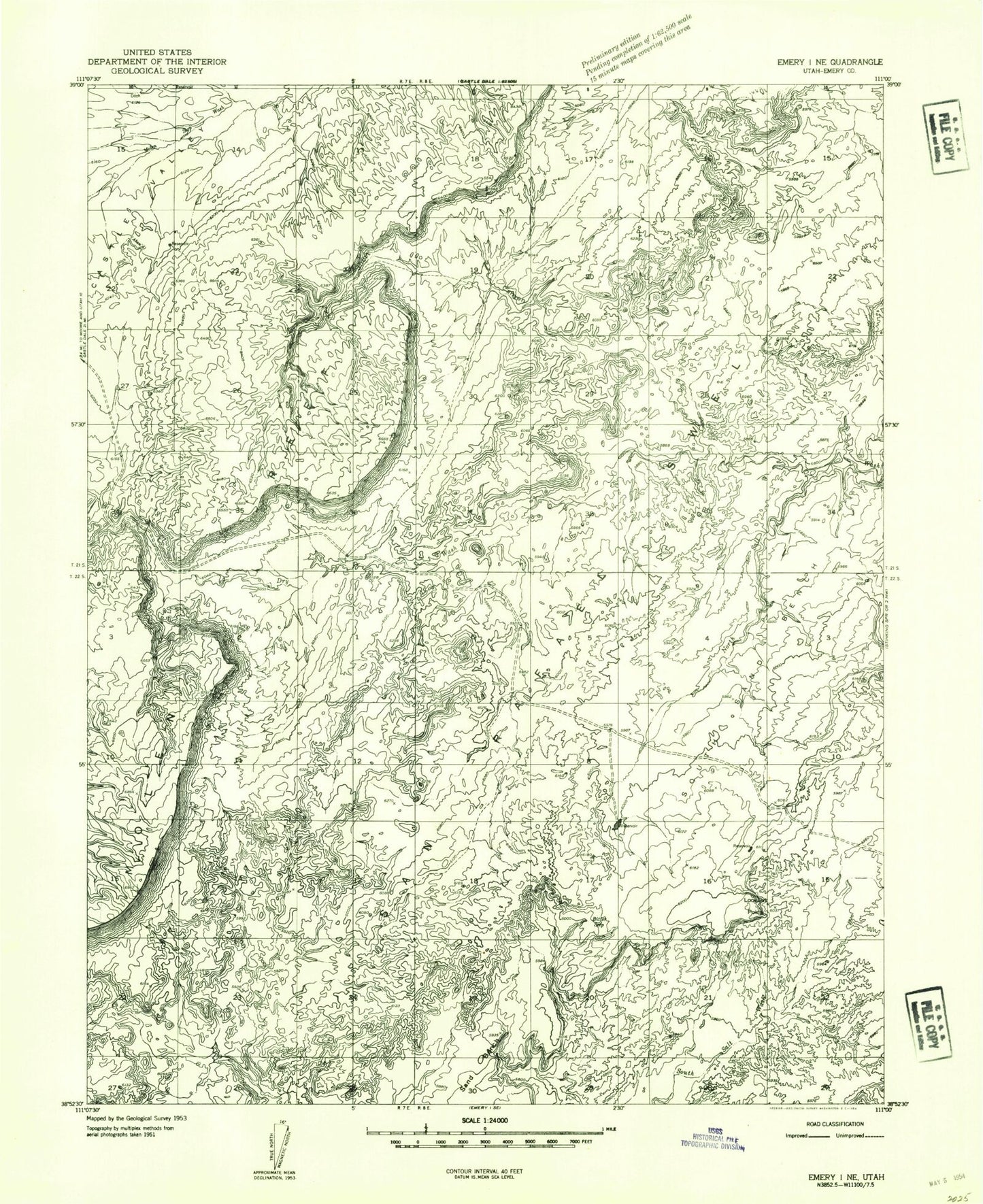 Classic USGS Short Canyon Utah 7.5'x7.5' Topo Map Image