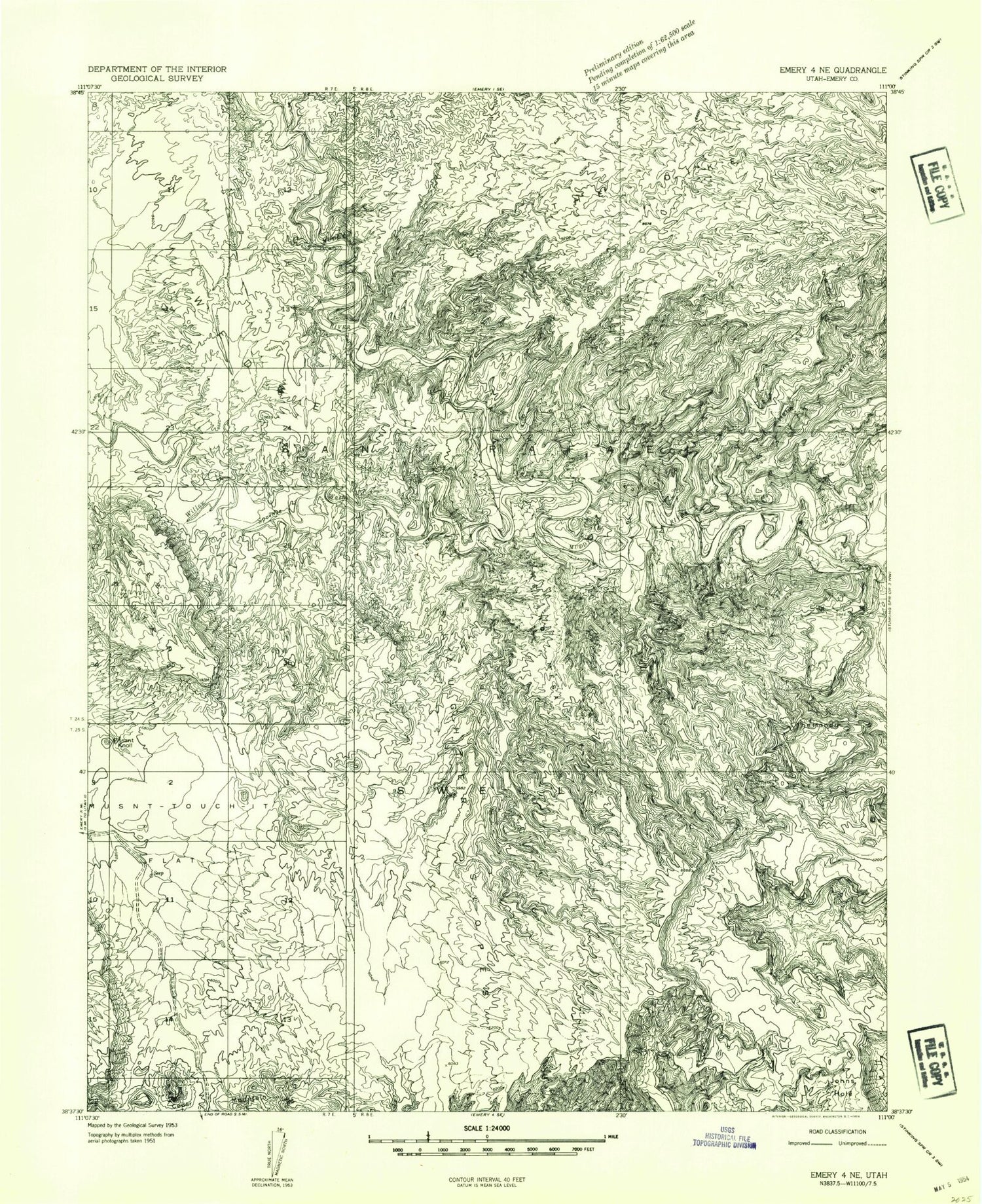 Classic USGS Ireland Mesa Utah 7.5'x7.5' Topo Map Image