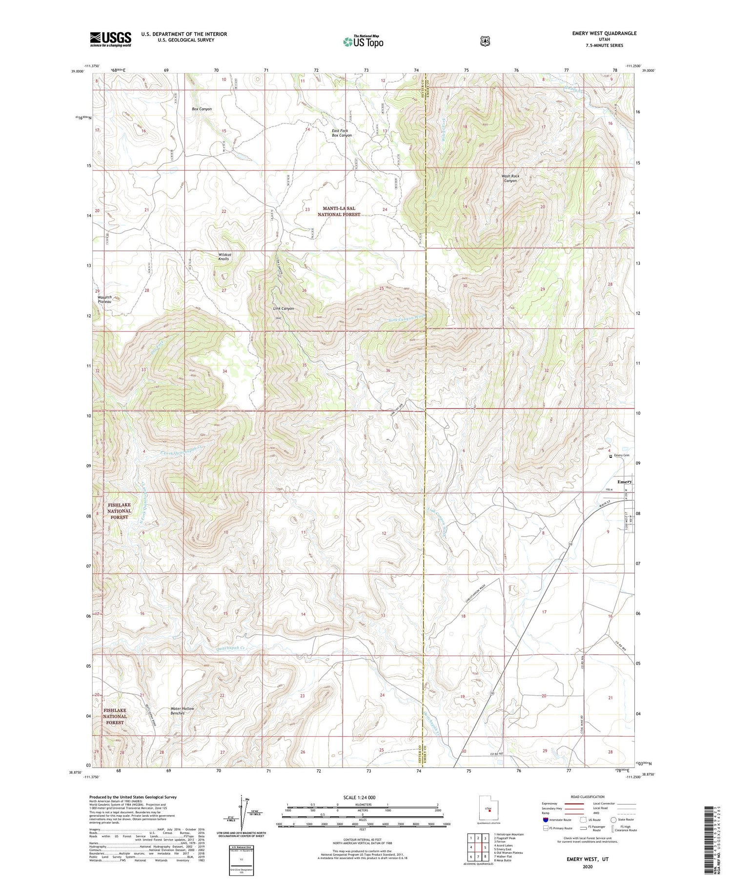 Emery West Utah US Topo Map Image