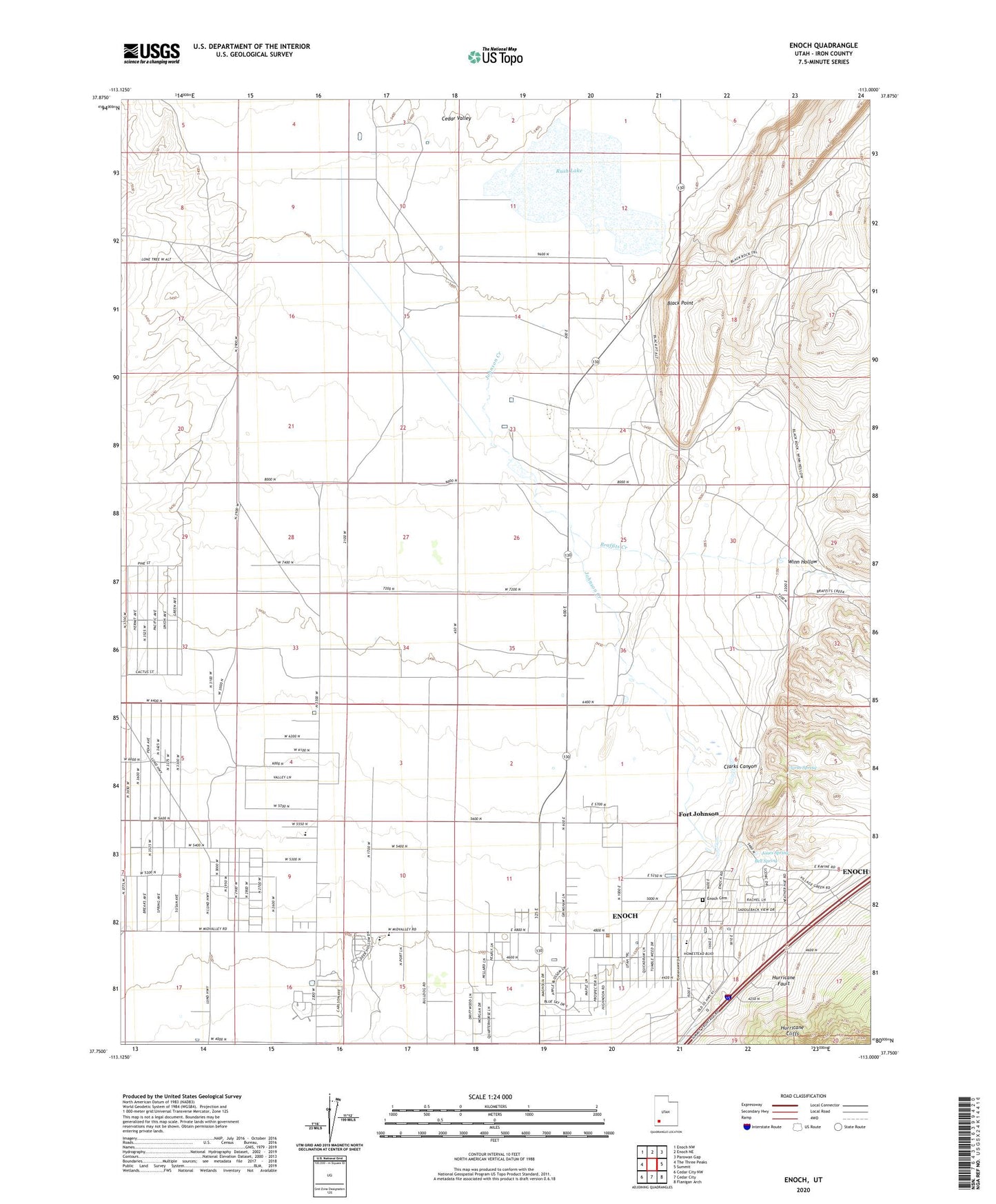 Enoch Utah US Topo Map Image