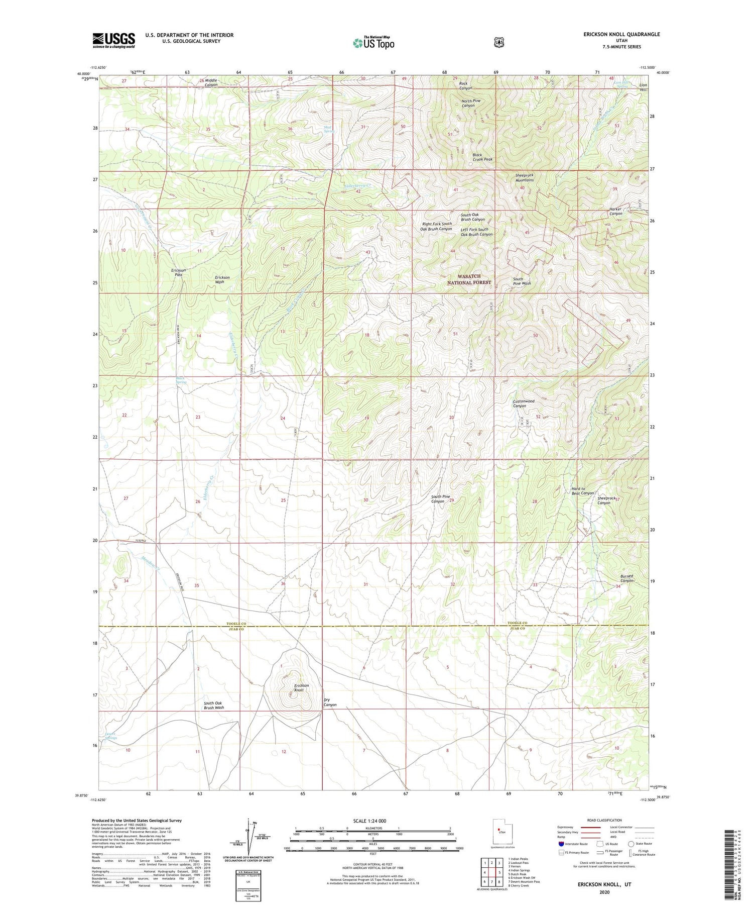 Erickson Knoll Utah US Topo Map Image