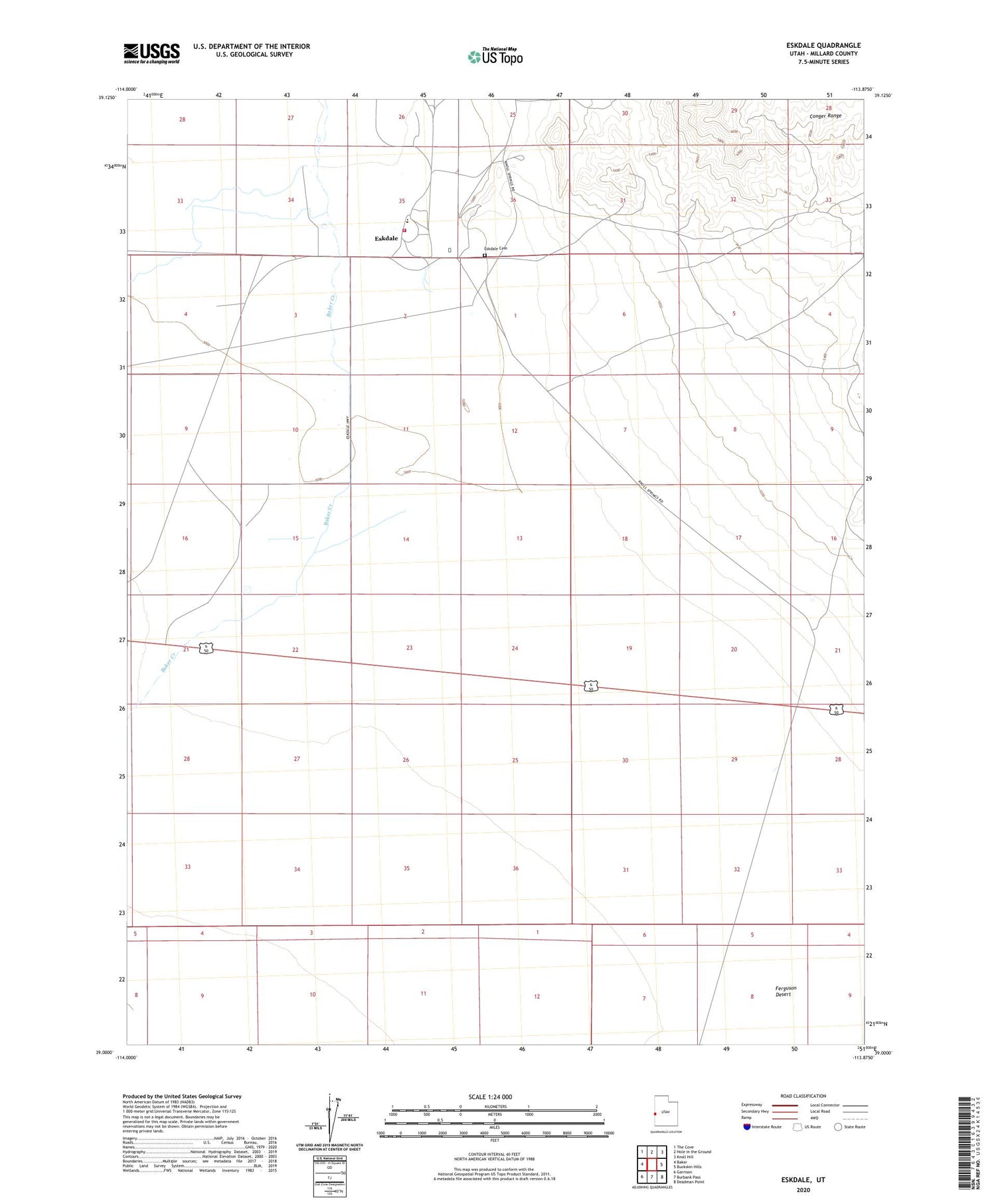 Eskdale Utah US Topo Map Image