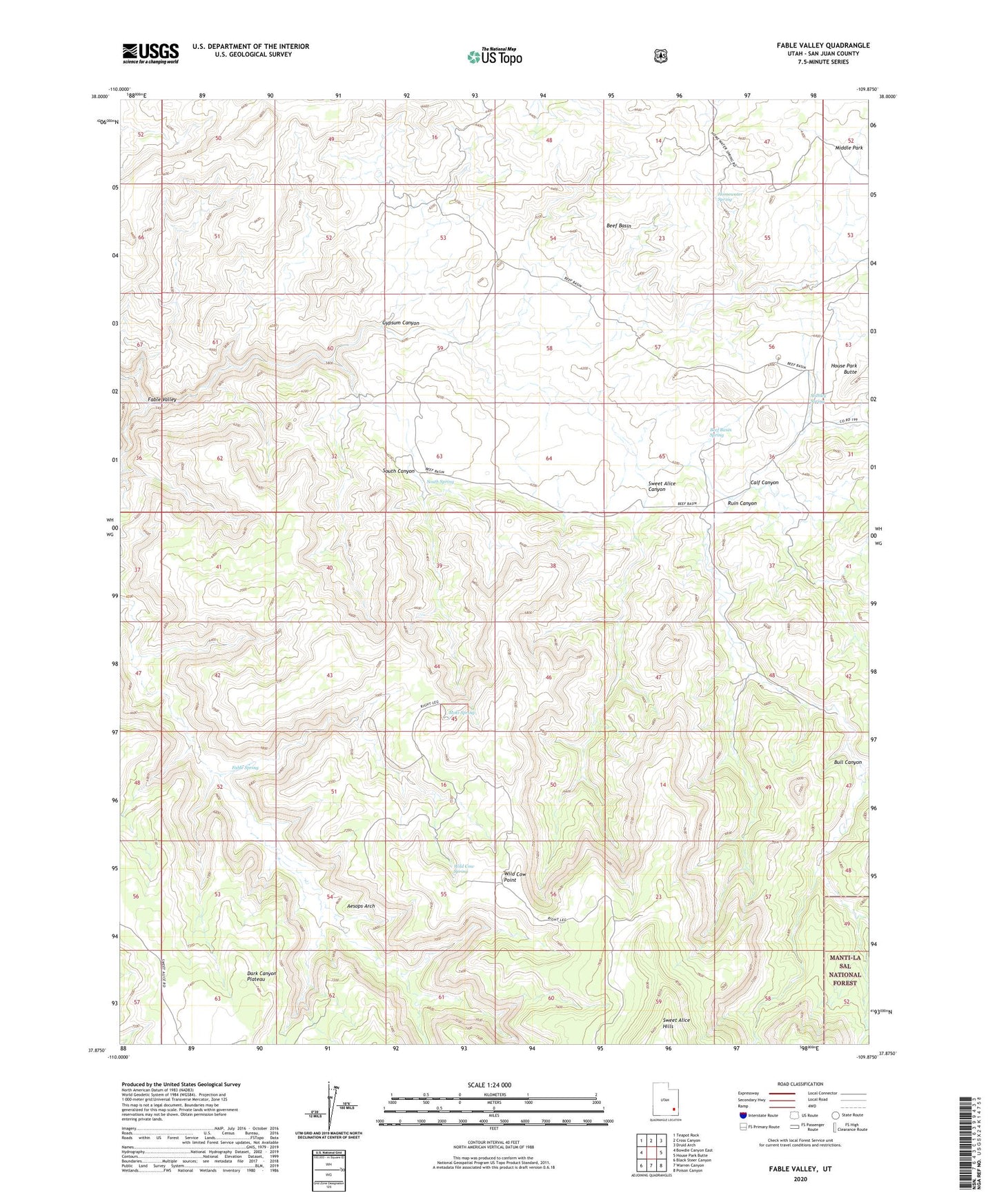 Fable Valley Utah US Topo Map Image