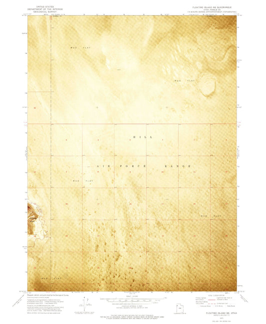 Classic USGS Floating Island NE Utah 7.5'x7.5' Topo Map Image