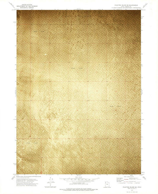Classic USGS Floating Island SE Utah 7.5'x7.5' Topo Map Image