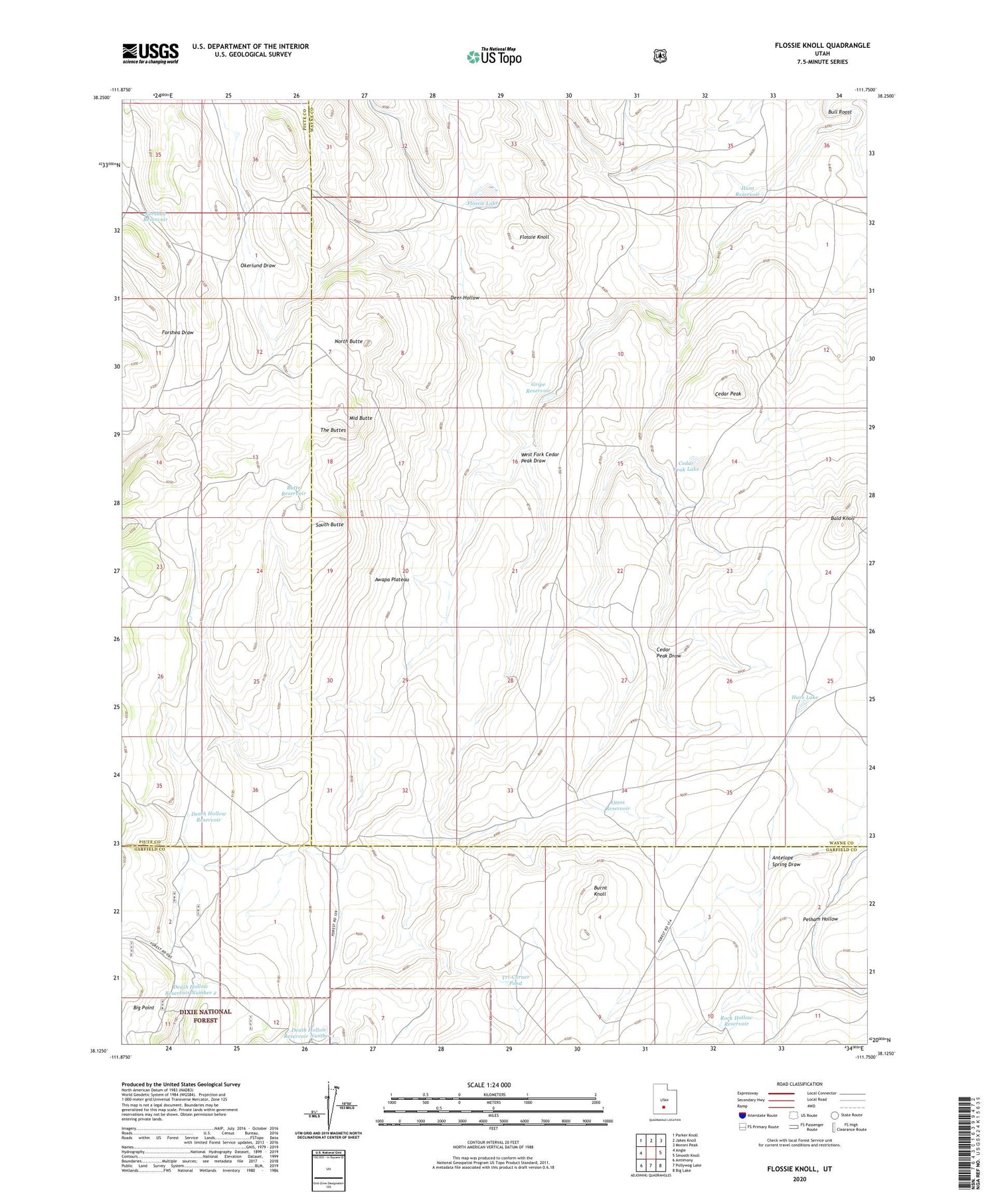 Flossie Knoll Utah US Topo Map Image
