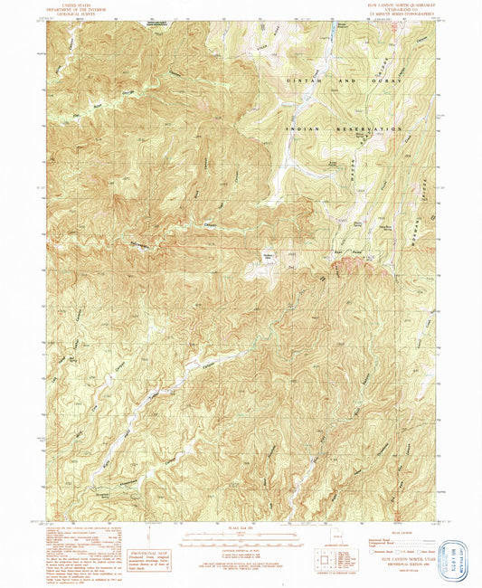 Classic USGS Floy Canyon North Utah 7.5'x7.5' Topo Map Image