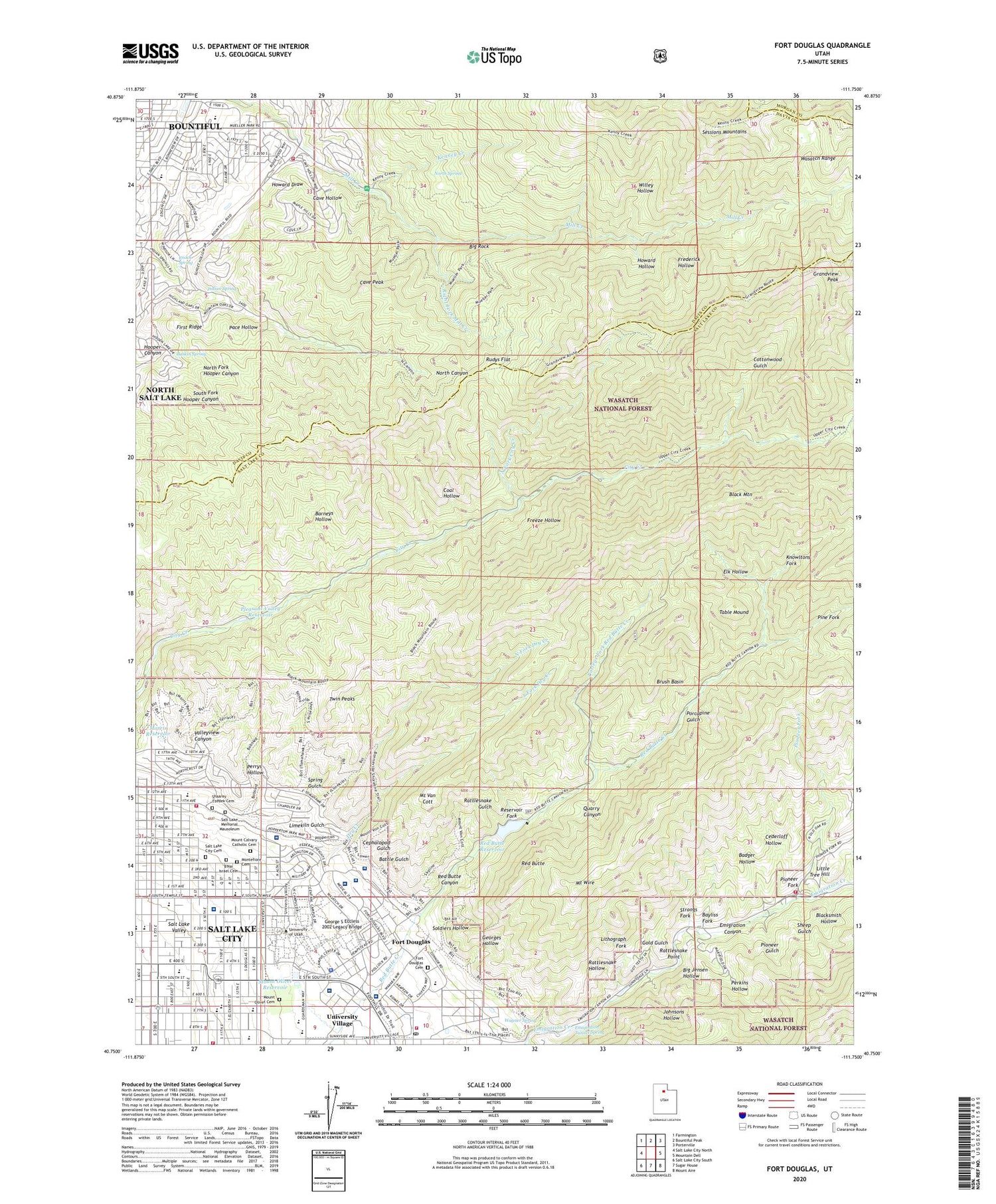 Fort Douglas Utah US Topo Map Image