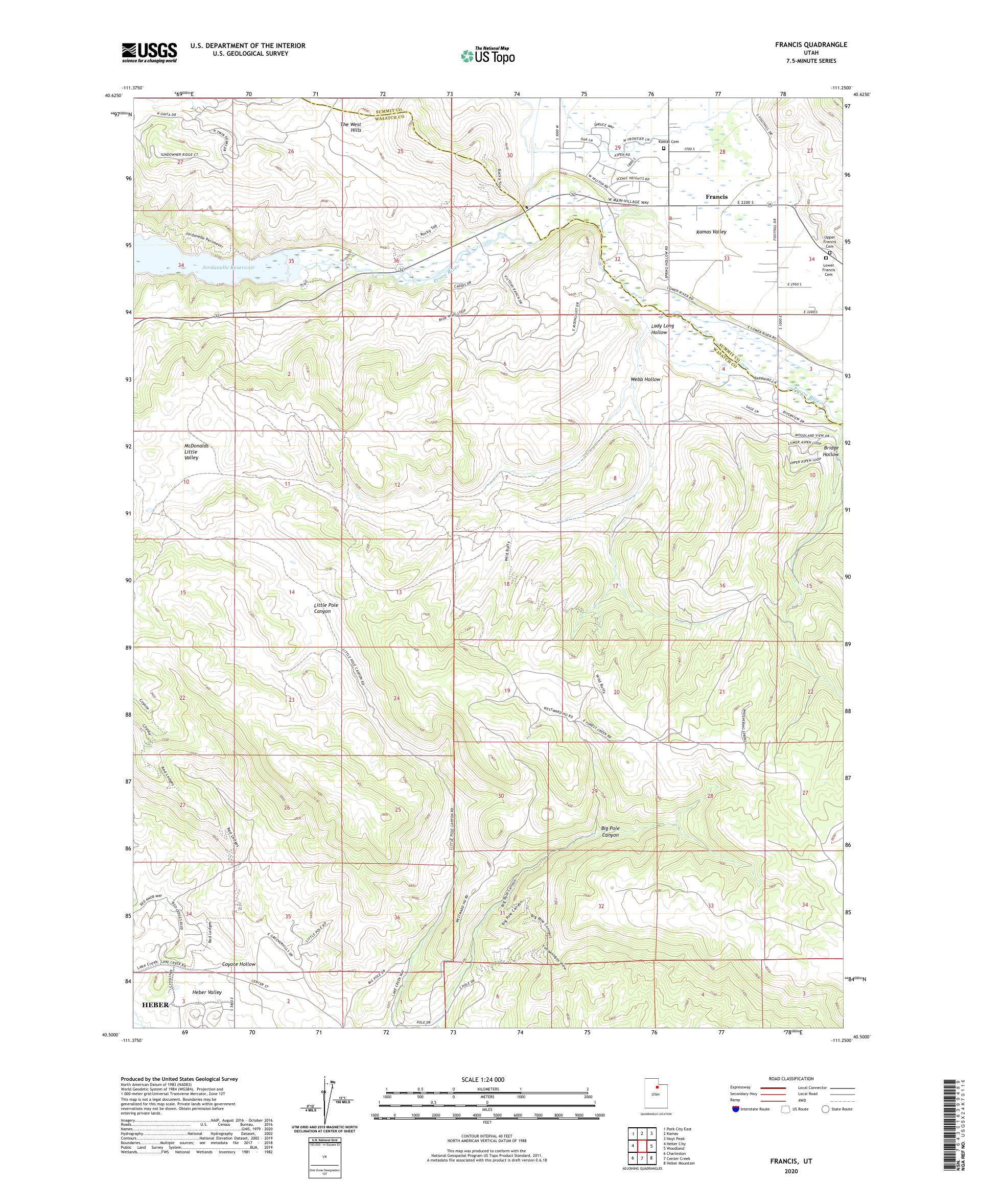 Francis Utah US Topo Map – MyTopo Map Store