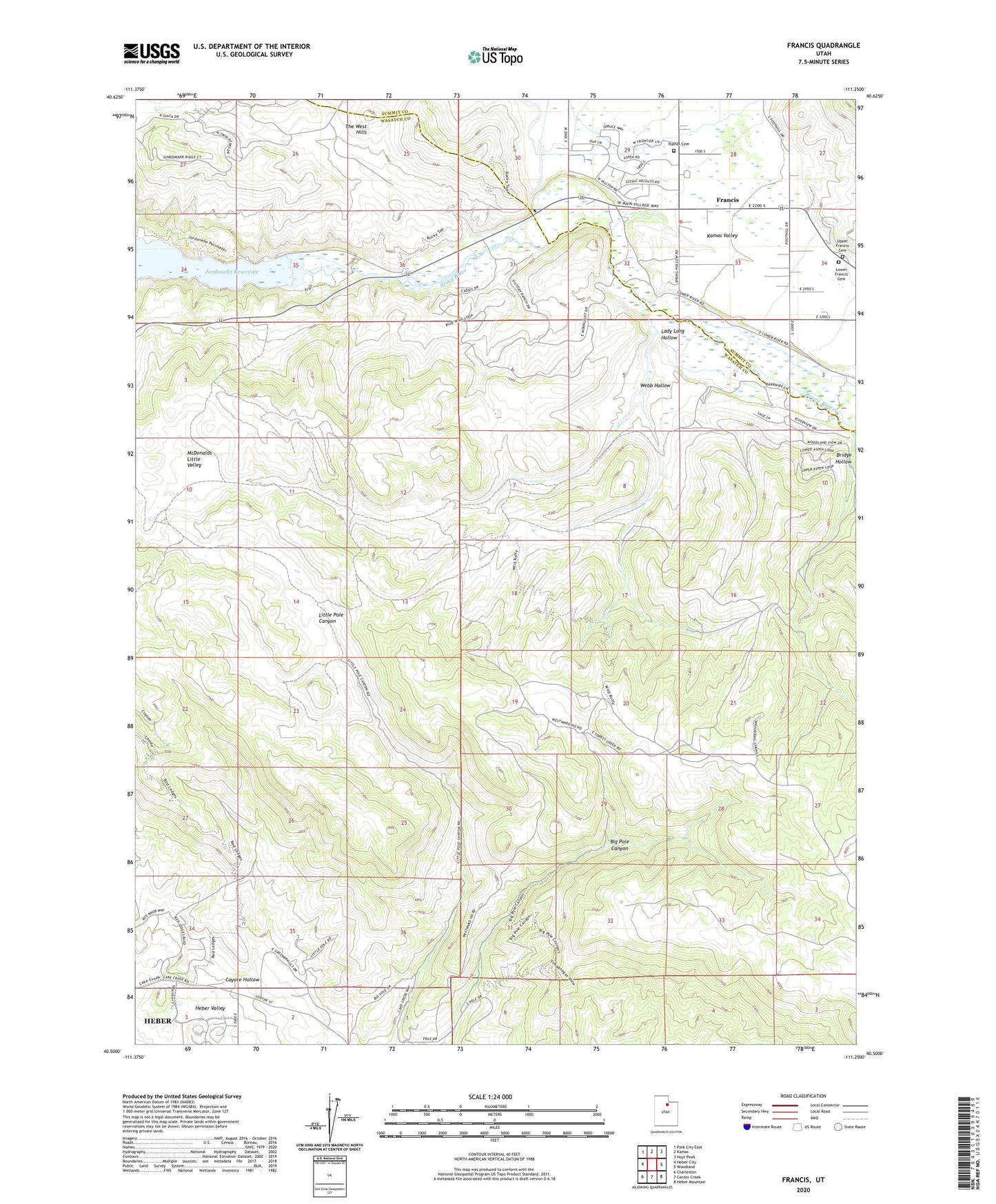 Francis Utah US Topo Map Image