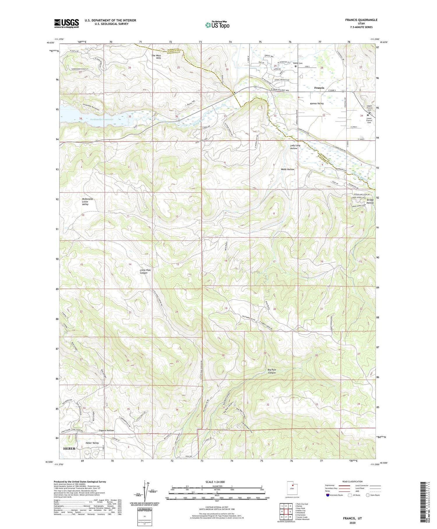 Francis Utah US Topo Map Image