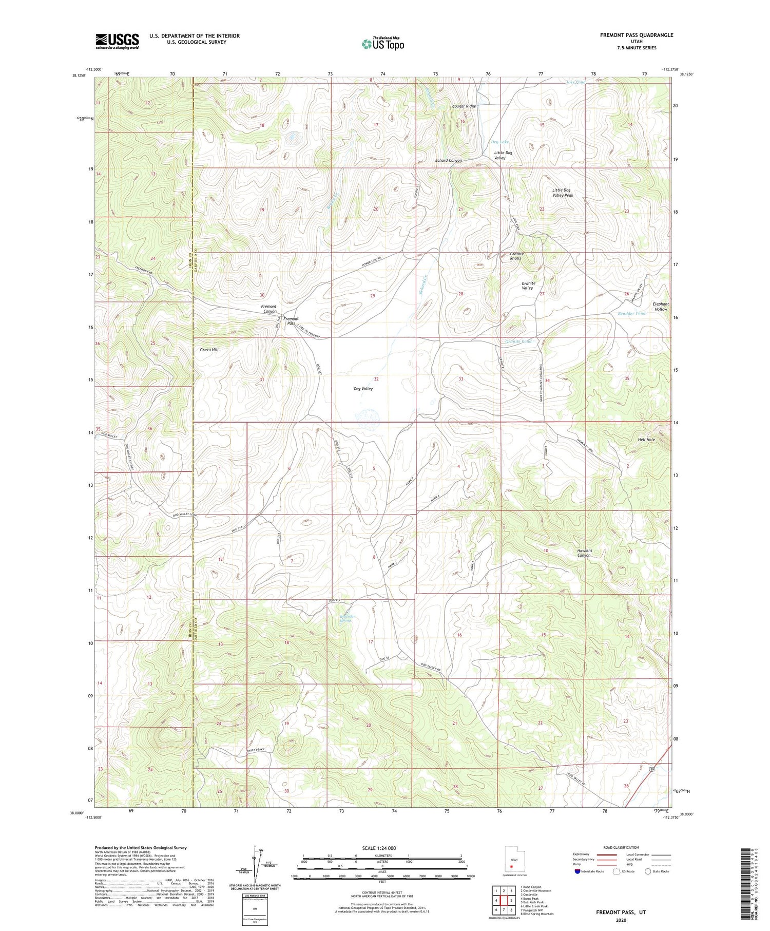 Fremont Pass Utah US Topo Map Image