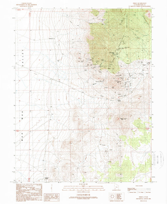 Classic USGS Frisco Utah 7.5'x7.5' Topo Map Image