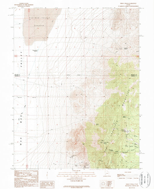 Classic USGS Frisco Peak Utah 7.5'x7.5' Topo Map Image