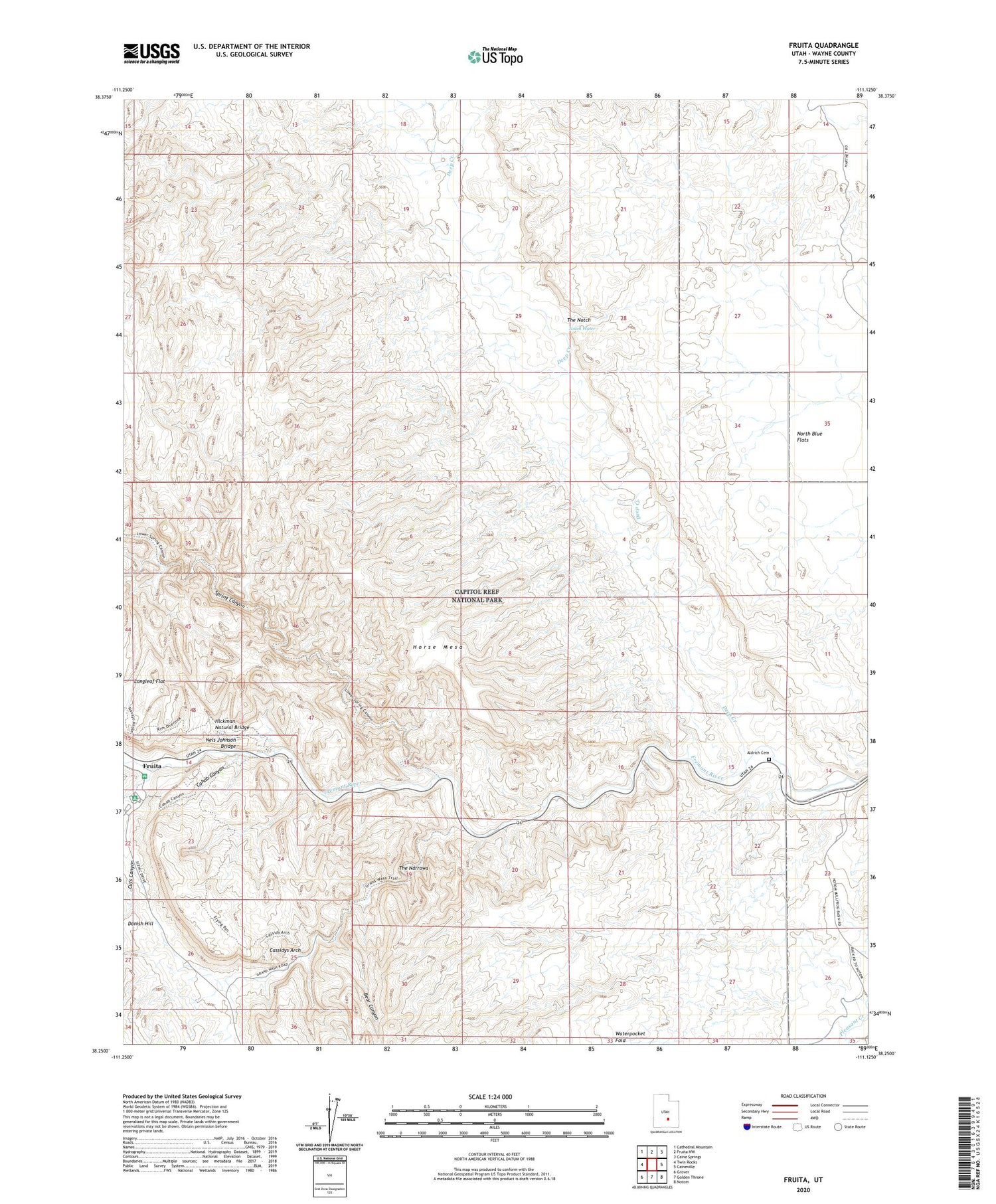 Fruita Utah US Topo Map Image