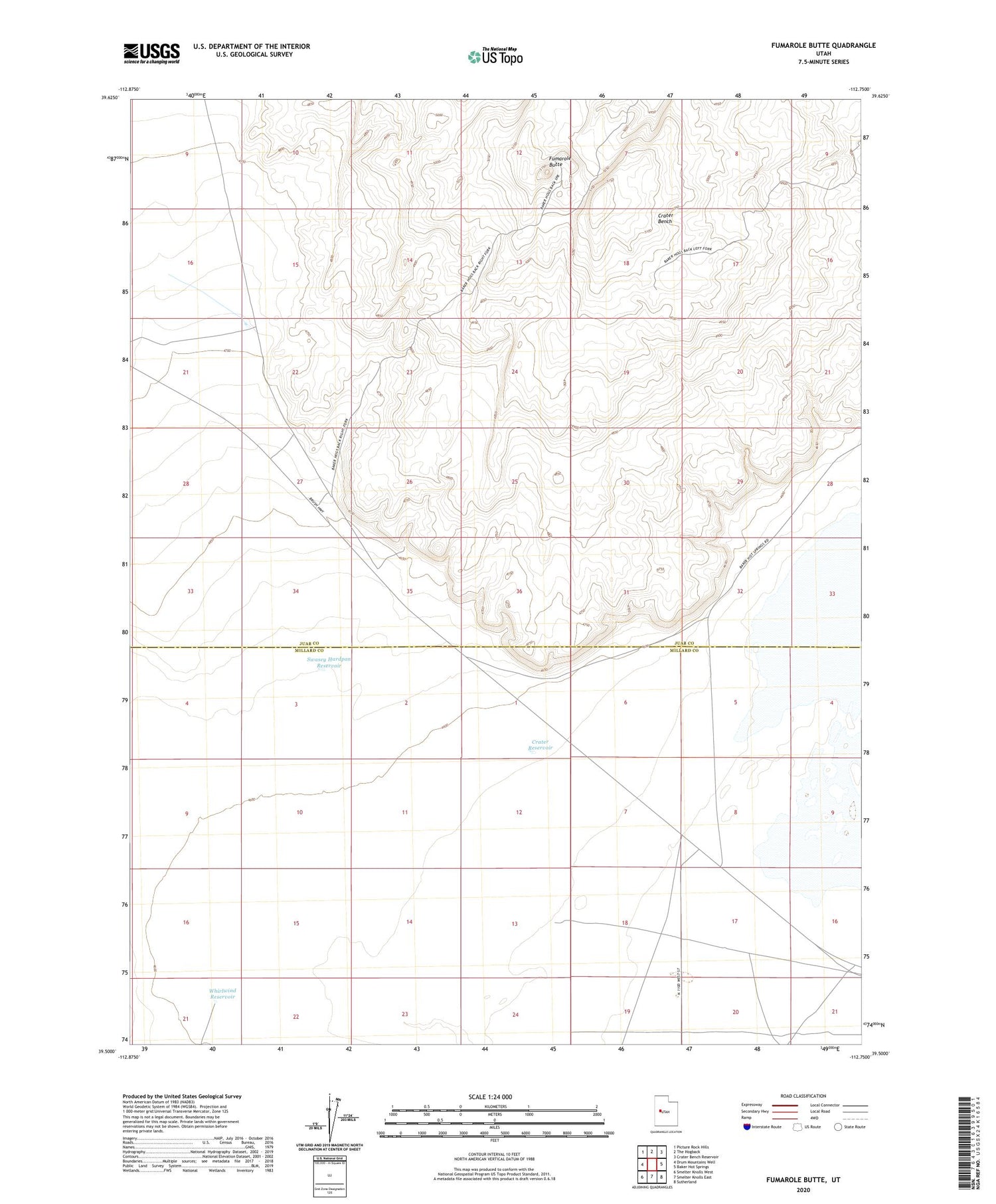 Fumarole Butte Utah US Topo Map Image