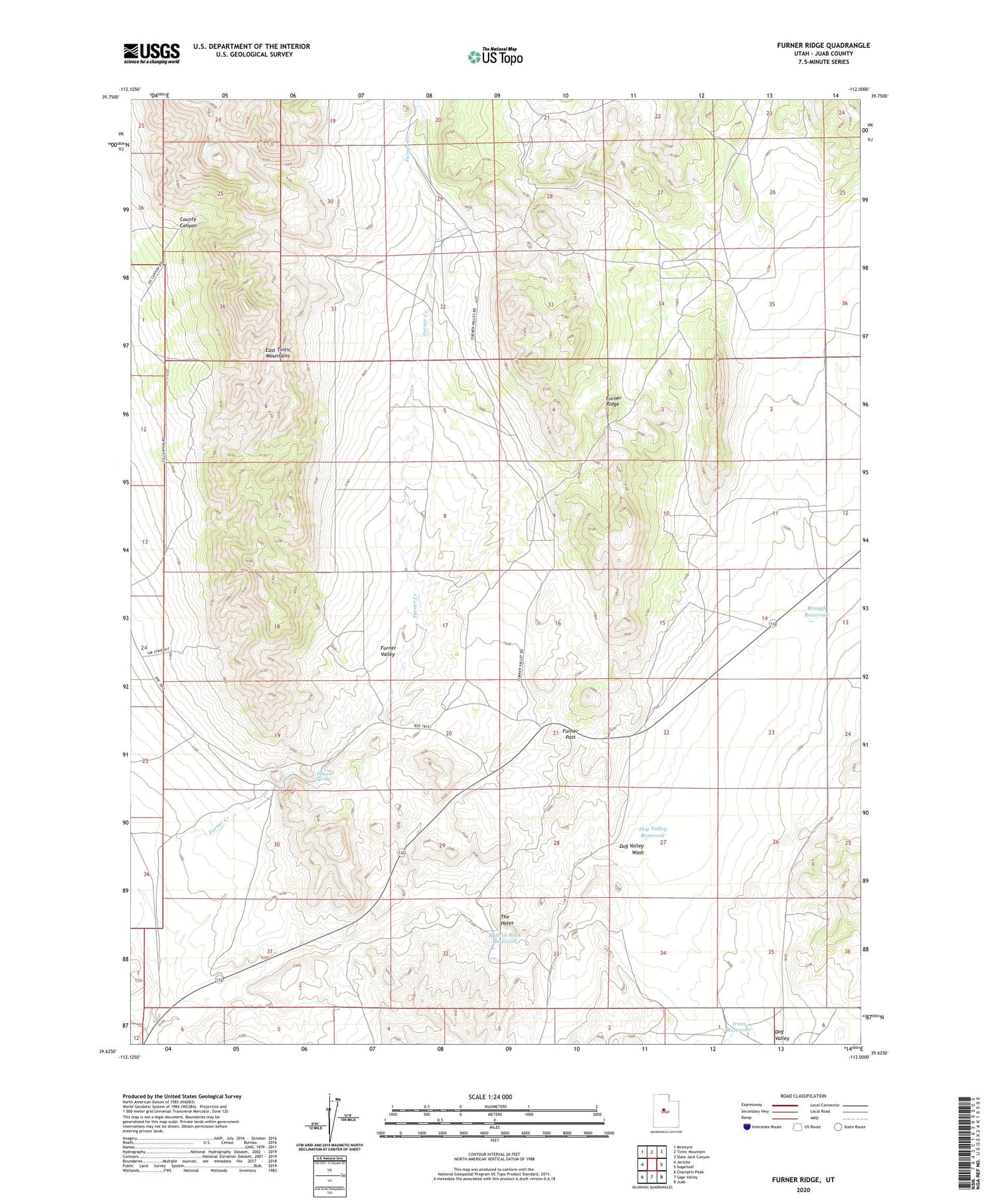 Furner Ridge Utah US Topo Map Image