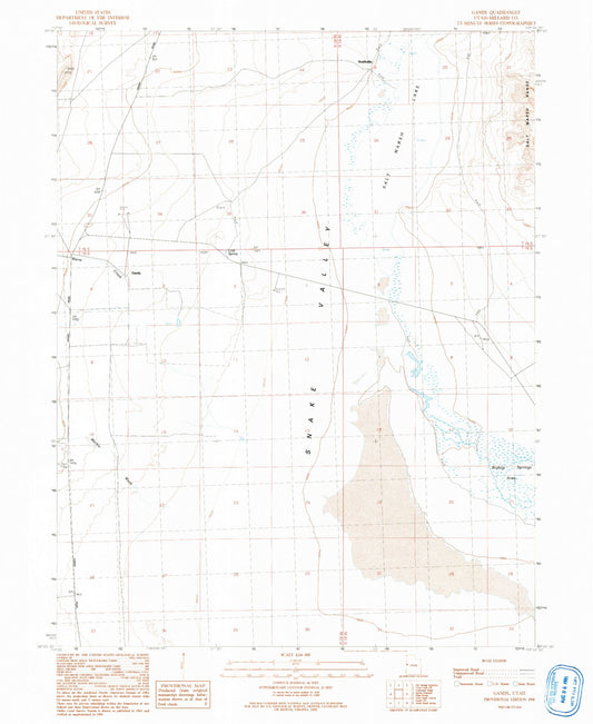 Classic USGS Gandy Utah 7.5'x7.5' Topo Map Image