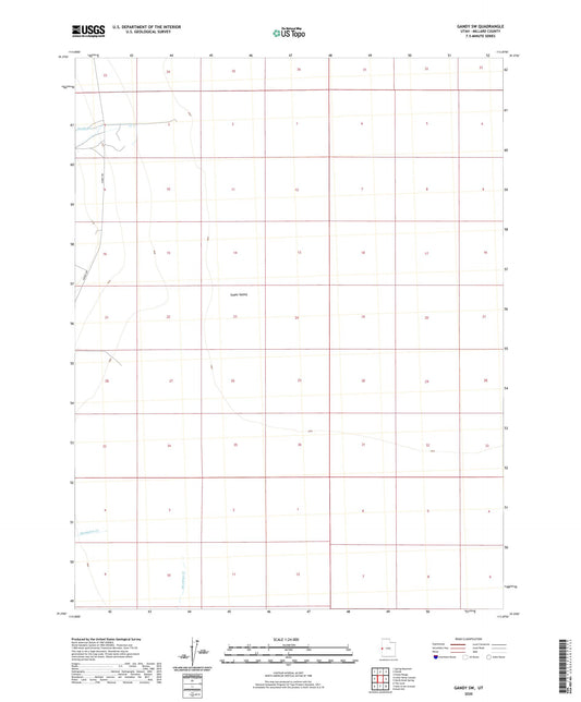 Gandy SW Utah US Topo Map Image