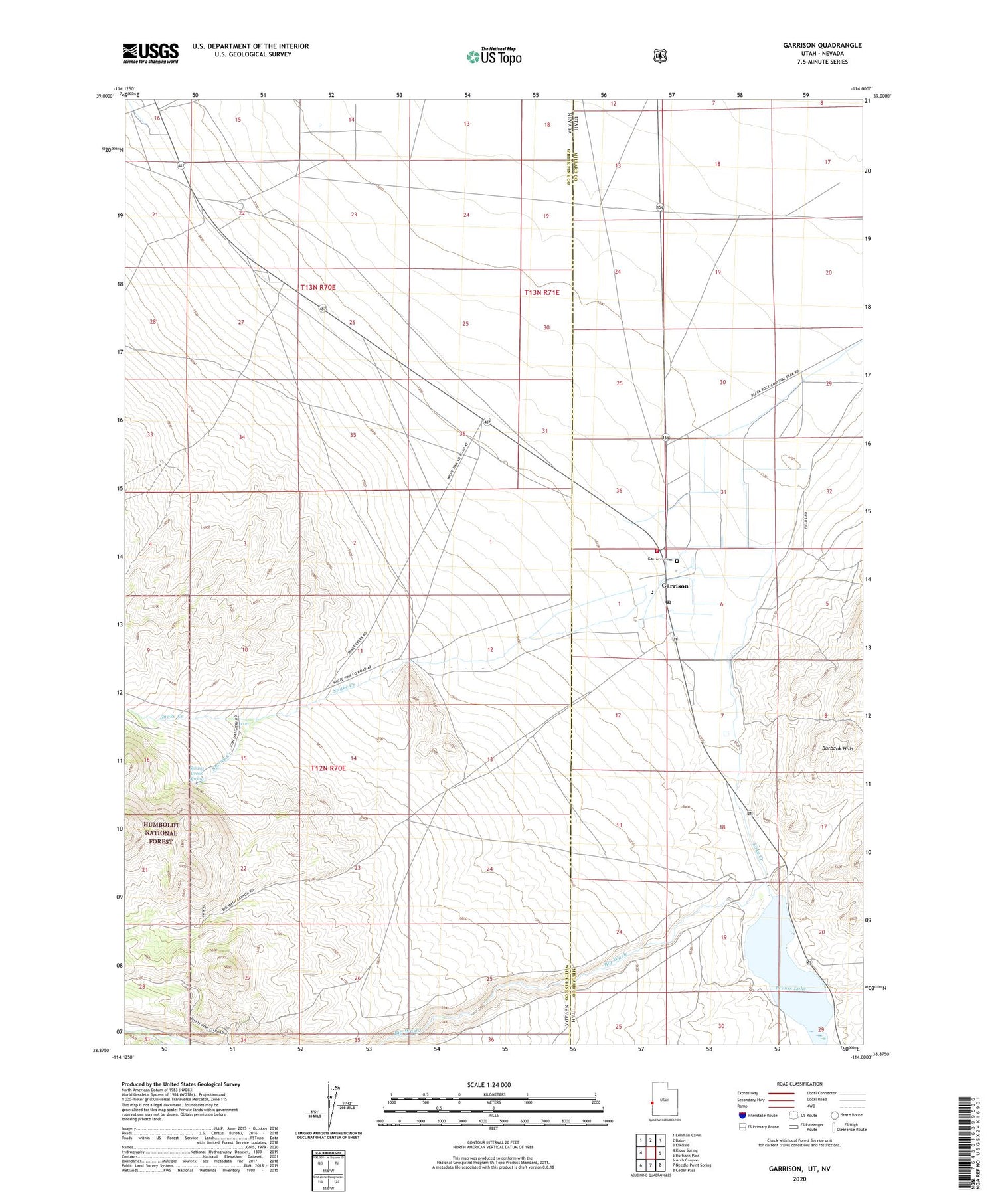 Garrison Utah US Topo Map Image