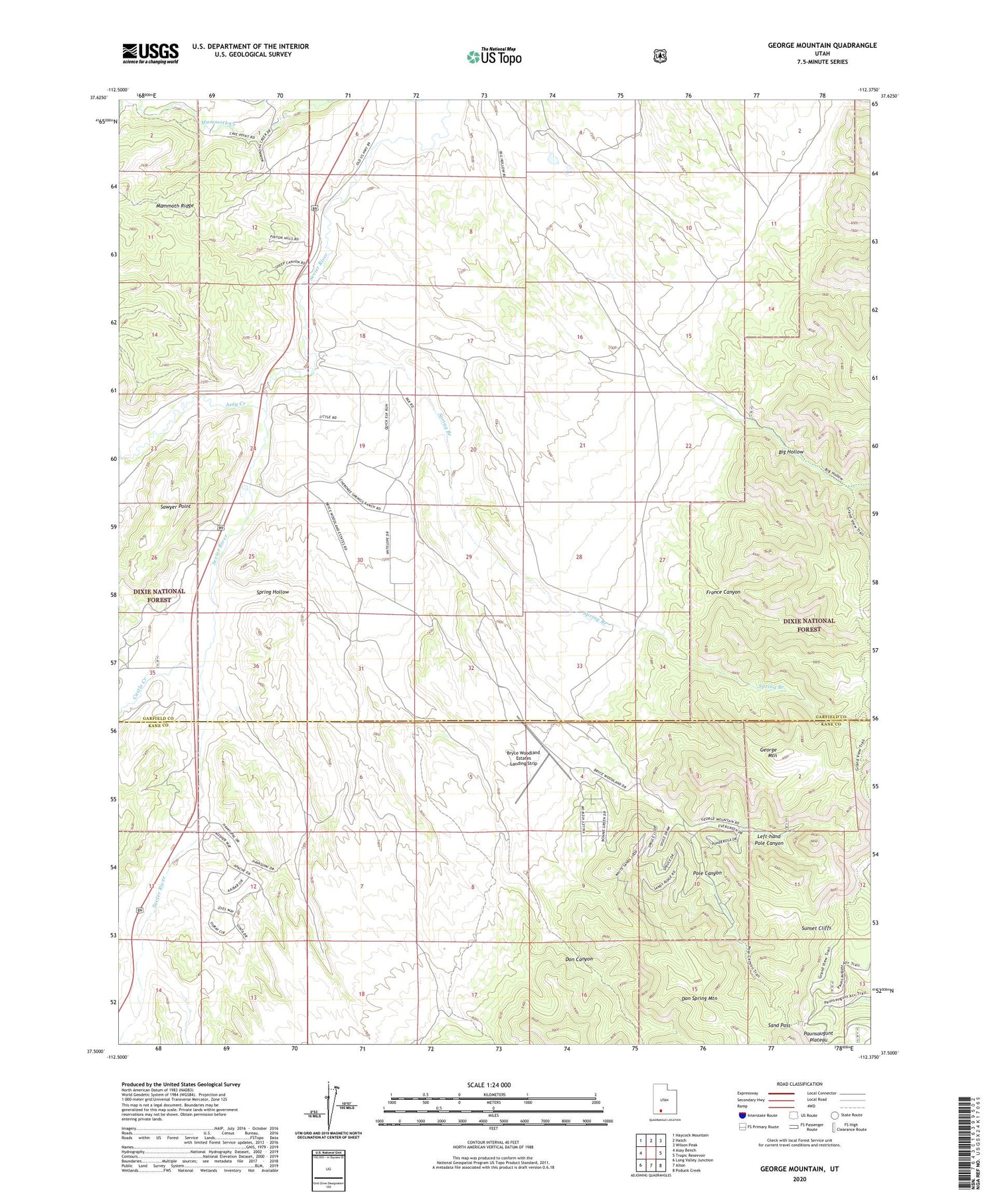George Mountain Utah US Topo Map Image