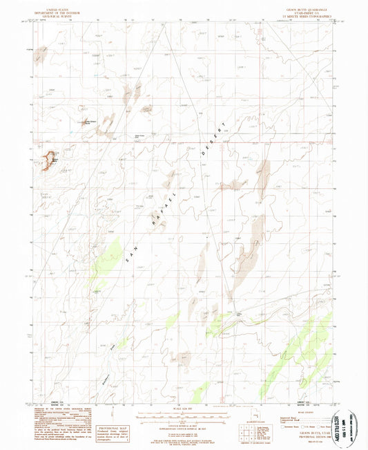 Classic USGS Gilson Butte Utah 7.5'x7.5' Topo Map Image