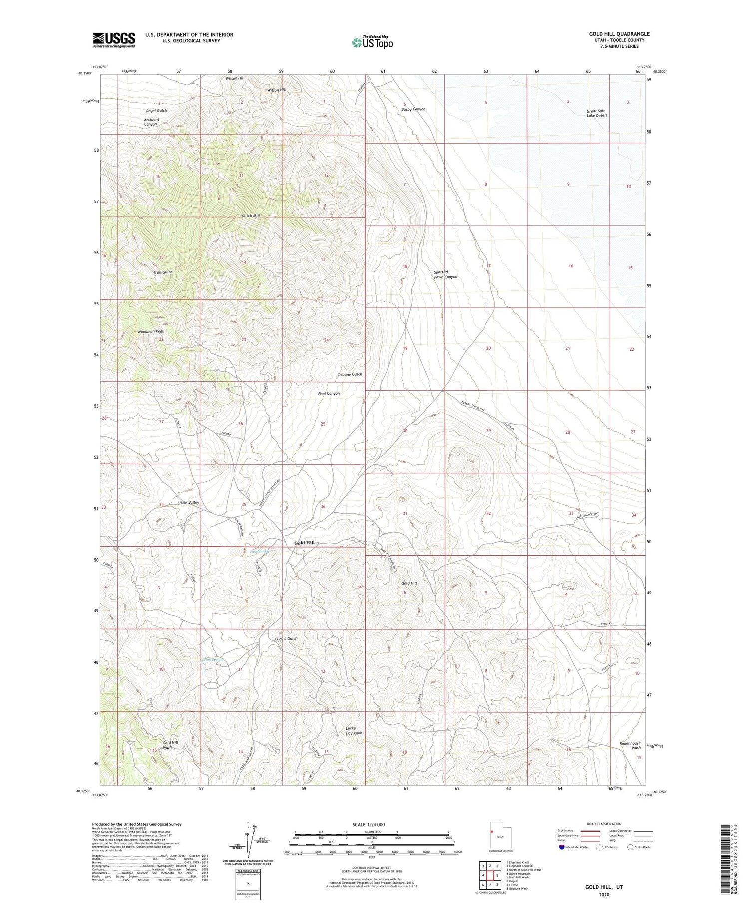 Gold Hill Utah US Topo Map Image