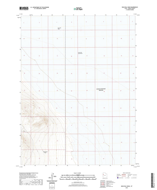 Gold Hill Wash Utah US Topo Map Image