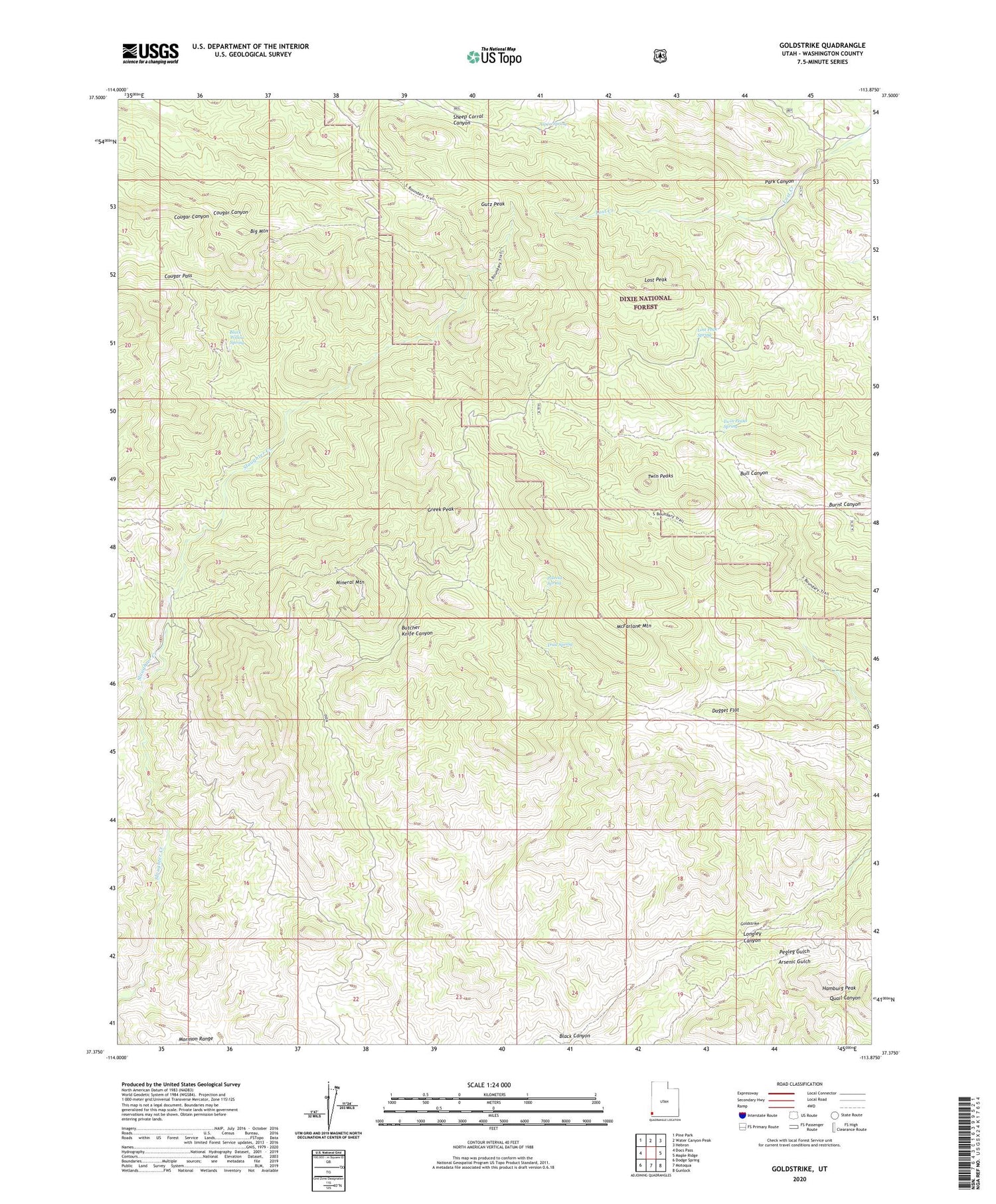 Goldstrike Utah US Topo Map Image