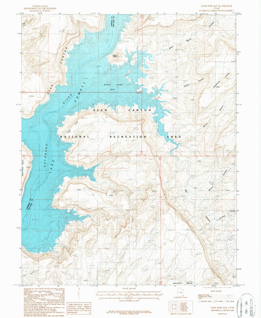 Classic USGS Good Hope Bay Utah 7.5'x7.5' Topo Map Image