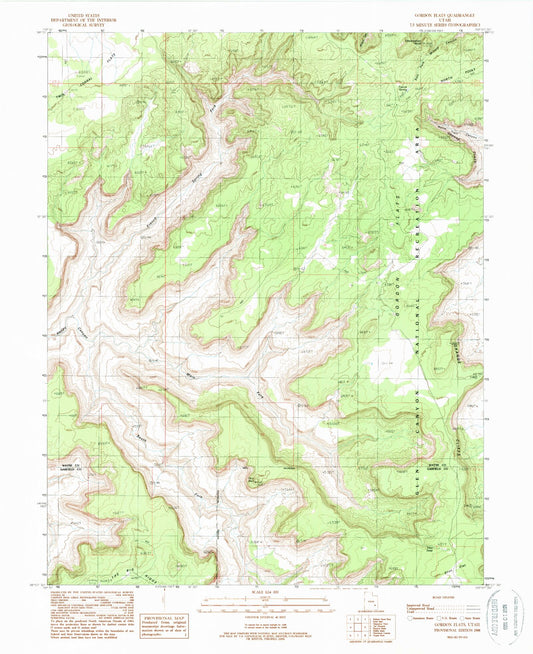 Classic USGS Gordon Flats Utah 7.5'x7.5' Topo Map Image